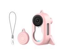 para Insta360 GO3S, Funda Protectora de Silicona para cámara, Funda antivibraciones con Clip para Grabar Vlogs y reuniones (Rosa)