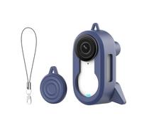para Insta360 GO3S, Funda Protectora de Silicona para cámara, Funda antivibraciones con Clip para Grabar Vlogs y reuniones (Azul)