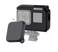 Para Insta360 One R 4k con marco Funda protectora de silicona a prueba de golpes con cubierta de tapa de lentenegro