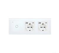 para inteligente WiFi Doble Interruptor para cristal Templado(white) | interruptor táctil, para cristal templado , control app desde cualquier lugar, compatible para ios Android