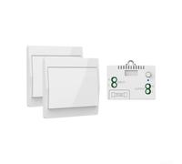 para Interruptor Parede Sin Cableado 50M para fácil Instalación(2V1) | Material ABS para durable, 86, compatible pared estándar, golpes, acabado moderno