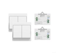 para Interruptor Parede Sin Cableado 50M para fácil Instalación(2V2) | Material ABS para durable, 86, compatible pared estándar, golpes, acabado moderno