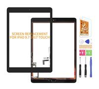 para iPad 9.7 2017 A1822 A1823 Pantalla Táctil Digitalizador de Cristal de Reemplazo para iPad 5/Air 1er Panel de Pantalla Táctil Kit de Reparación,(no LCD, sin botón de Inicio) (Negro)
