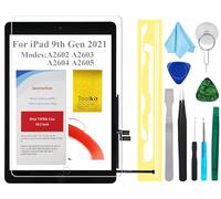 Para iPad 9 9ª generación de reemplazo de pantalla digitalizador 2021 10.2 pulgadas, T Phael para 9ª generación A2602 A2603 A2604 A2605 sin botón de inicio, consejos de video, kit de reparación