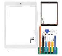 para iPad Air 1 1ª generación digitalizador de Pantalla táctil de Repuesto de Vidrio, para iPad 5 A1474 A1475 A1476 Kit de Piezas de reparación de Panel táctil (no LCD, con botón de Inicio) (Blanco)