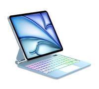 Para iPad Air 11/5ª/4ª generación y iPad Pro 11 Magnético Magic Keyboard | Retroiluminación de 7 colores funda teclado inalámbrico portátil con soporte flotante y Trackpad para oficina/estudio, azul