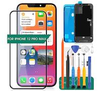 Para iPhone 12 Pro Max LCD Para iPhone 12 Pro Max Reemplazo de pantalla Pantalla para 12 Pro Max A2411 Ensamblaje de digitalizador de pantalla táctil Kits de reparación (Negro)