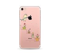 para iPhone 6S Plus Funda iPhone 6 Plus, CrazyLemon Funda Protectora de TPU Transparente Ultra Delgada de Gel de TPU Silicona Transparente para iPhone 6 Plus / 6S Plus 5.5" - Regando Las Flores