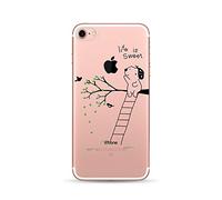 para iPhone 6S Plus Funda iPhone 6 Plus, CrazyLemon Funda Protectora de TPU Transparente Ultra Delgada de Gel de TPU Silicona Transparente para iPhone 6 Plus / 6S Plus 5.5" - Hoja Verde y Cachorro