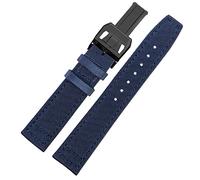 Para IWC Pilot Spitfire Timezone Topgu cortina Corneos negros de color negro Corturas de pulsera 20 mm 21 mm 22 mm Banda de reloj de tela de lona de nylon (color: broche de oro de 10 mm, tamaño: 20