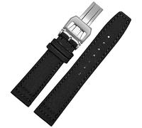 Para IWC Pilot Spitfire Timezone Topgu cortina Corneos negros de color negro Corturas de pulsera 20 mm 21 mm 22 mm Banda de reloj de tela de lona de nylon (color: broche de oro de 10 mm, tamaño: 20