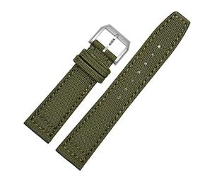 Para IWC Pilot Spitfire Timezone Topgu cortina Corneos negros de color negro Corturas de pulsera 20 mm 21 mm 22 mm Banda de reloj de tela de lona de nylon (color: broche de oro de 10 mm, tamaño: 20