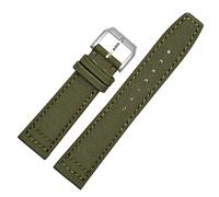 Para IWC Pilot Spitfire Timezone Topgun Correa verde Corturas negras Corturas de pulsera 20 mm 21 mm 22 mm Babilla de reloj de tela de lona de nylon (color: Pin Green Silver, Tamaño: 21 mm)