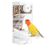 para Jaula De Aves | Plato De Comida Automático Transparente con Doble Soporte,Alimentador de Comida para Aves | para Pinzones, Loros Monje, Hogar, Jardín, Patio, Balcón, Parque,