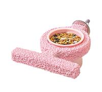 para Jaula De Pájaros 10,5x10x4,8cm Resina | Plato con Posadero para Cacatúas, Periquitos, Canarios, Agapornis | Pequeño Cuenco para Hamsters Y Aves De Jaula, Juego Activo Y Salud De Garras