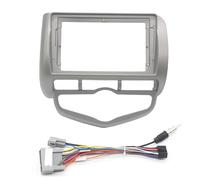 para Jazz para City para Fit 2002-2008 2 DIN Fascia Radio Coche Estéreo Audio Reproductor DVD Panel Tablero Kit Marco Soporte Consola Central Marco de Radio(RHD and Cable)