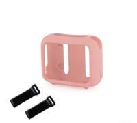 Para JBL For Go 4 Funda de altavoz de silicona que ofrece protección a prueba de golpes y fácil transporte con correa de montaje de nailon (rosa)