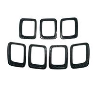 Para Jeep Para Compass MP 2017-2020 Insertos Rejilla Fibra Carbono Para Coche, Cubierta Parrilla Delantera ABS, Kit Molduras Marco Parrilla Negro Riñones