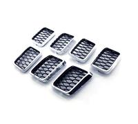 Para Jeep Para Grand Cherokee 2017 2018 2019 2020 2021 Parrilla Delantera Malla Nido Abeja Rejilla Carreras Insertos Cubierta Embellecedora Parrilla Delantera(La plata del cromo)