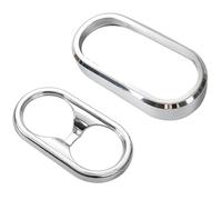 para Jeep para Wrangler JK 2007-2010 Anillo Decorativo Palanca Cambios Coche Portavasos Cubierta Decorativa Acabado Interior(Chrome 2 pc)