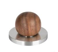 Para juego de prensas de café espresso de nogal natural, prensa de café de acero de base plana, herramienta de agarre cómoda para portafiltros de 51 mm, 53 mm, 58 mm (53 mm)
