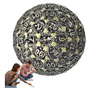 Para juegos de rol - poliédricos de 100 caras - D100 Dađi de metal 50 mm Individual 100 caras Multi cara con terciopelo Herramienta de entretenimiento de alta precisión para jugadores serios y coll