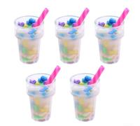 para juguete Simulado Resina para leche Té 5uds Juego Roles | Acabado ultra realista, para ideal vitrinas, tamaño 1.3x2.5cm, pack 5 unidades, material resina duradero