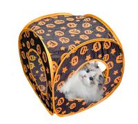 para | Juguetes de Tubo Plegable para Mascotas | Laberinto de Juguete Interactivo para Gatos con patrón de Calabaza, Juguetes para Gatos, Conejos, Cachorros