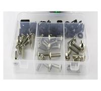 Para K1200GT 2003 2004 2005 Capó Completo Kit De Tornillos De Carenado Tornillos De Carenado Arandela Tuercas De Sujeción Kit de tornillos de carenado(Plata)