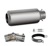 Para Kawasaki Para ER6F Para ER-6N 2006-2023 Escape Motocicleta | Silenciador Escape Motocicleta Kit Tubo Deslizante Línea Proyecto Deportiva(Silver A)