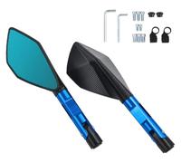 Para Kawasaki Para Z650 Z750 Z800 Z1000 Para Z900 ER6N ER6F Motocicleta Retrovisor Espejo Lateral Espejos retrovisor plegable moto(Blue)