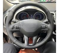 para Kia para Ceed para Cee'd 2009 2010 2011 2012 para Sportage 3 2010 Cubierta Volante Cuero Microfibra Cubierta Manija Accesorios Interiores Coche Funda Protectora Volante Coche(Green Thread)