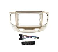 para Kia para Rio 2 2005-2011 2 DIN Android Unidad Principal Radio Coche Marco Kit Auto Estéreo Tablero Fascia Trim Bezel Placa Frontal Marco de Radio(Frame-Beige-A-Cord)