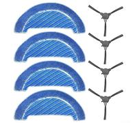 para Kit de accesorios de repuesto para aspiradora Cecotec Conga Flash Connected , 4 almohadillas de fregona, 4 cepillos laterales