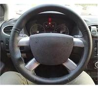 para Kuga para Focus 2 para C-MAX 2007 2008 2009 2010 Funda de Cuero para Volante de Coche Cosida a Mano Accesorios para Volante
