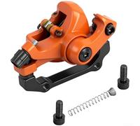 Para Kukirin G4 Scooter eléctrico Base de freno de disco delantero de aleación de aluminio naranja Sistema de parada de doble almohadilla Accesorio de seguridad fiable para control de conducción