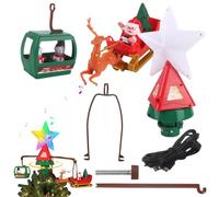Para La Cima Del Árbol De Navidad - Papá Noel Con Música Y Luces Alimentado Por USB | Corona Giratoria Para Decoraciones De Árbol De Navidad - Para Interior Exterior Dormitorio Fiesta Decoraciones Niñ