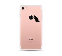 para la Cubierta de la Funda iPhone 6S iPhone 6, CrazyLemon Soft TPU Flexible híbrido Silicone Skin Skin Clear TPU Back Fundas Ultra Delgadas para iPhone 6 6S - Pequeño Gato Negro