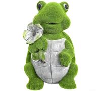 Para la luz solar de la tortuga al aire libre decoración del jardín flocado estatua de resina LED Solar Powered impermeable paisaje iluminación 20x23x36cm