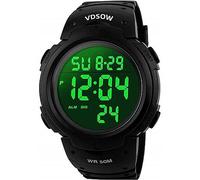 Para la práctica de deportes de los relojes digitales - al aire libre impermeable Deporte Reloj con alarma, Big Face Military muñeca relojes con retroiluminación LED para running hombres - Negro