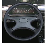 para Lada para Niva 2006-2017 2107 1997-2012 Cosido A Mano Negro Cuero Artificial Protector para Volante De Coche(2-Red)