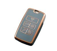 para Land para Rover para Range para Rover Sport para Evoque para Velar para Discovery 5 2018 2019 2020 Cubierta Protectora Caja Llave Coche TPU Funda Llave(Gray)