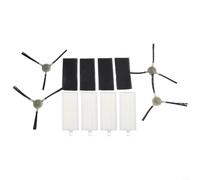 Para Lefant M200 M201 M501 T700 filtros de aspiradora robot y cepillos laterales, piezas de repuesto para limpiadores M520M M571 T800, 4 filtros y 4 cepillos (A)
