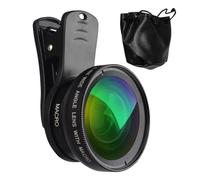 para lentes de teléfono móvil, cámara de teléfono, kit súper macro 0,45X gran angular 15x móvil conectable | enganches para lentes para móviles profesos