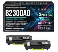 para Lexmark B2338dw MB2338adw B2442dw MB2442adwe B2546dw MB2546adwe B2650dw MB2650adwe B2300A0 Negro Cartuchos de tóner,B2300A0-2PC