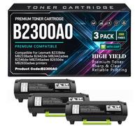 para Lexmark B2338dw MB2338adw B2442dw MB2442adwe B2546dw MB2546adwe B2650dw MB2650adwe B2300A0 Negro Cartuchos de tóner,B2300A0-3PC