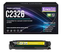 para Lexmark C2326 XC2326 Cartuchos de tóner Compatible con 24B7502 24B7499 24B7500 24B7501 Negro Cian Amarillo Magenta Tóner con Chip Rendimiento 6000 páginas