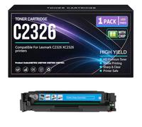 para Lexmark C2326 XC2326 Cartuchos de tóner Compatible con 24B7502 24B7499 24B7500 24B7501 Negro Cian Amarillo Magenta Tóner con Chip Rendimiento 6000 páginas