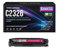 para Lexmark C2326 XC2326 Cartuchos de tóner Compatible con 24B7502 24B7499 24B7500 24B7501 Negro Cian Amarillo Magenta Tóner con Chip Rendimiento 6000 páginas