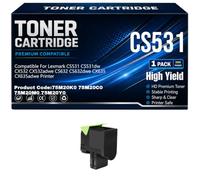 para Lexmark CS531 CS632 CX532 CX635 Cartuchos de tóner 75M20K0 75M20C0 75M20M0 75M20Y0. Cartucho de tóner con Chip de Alto Rendimiento.